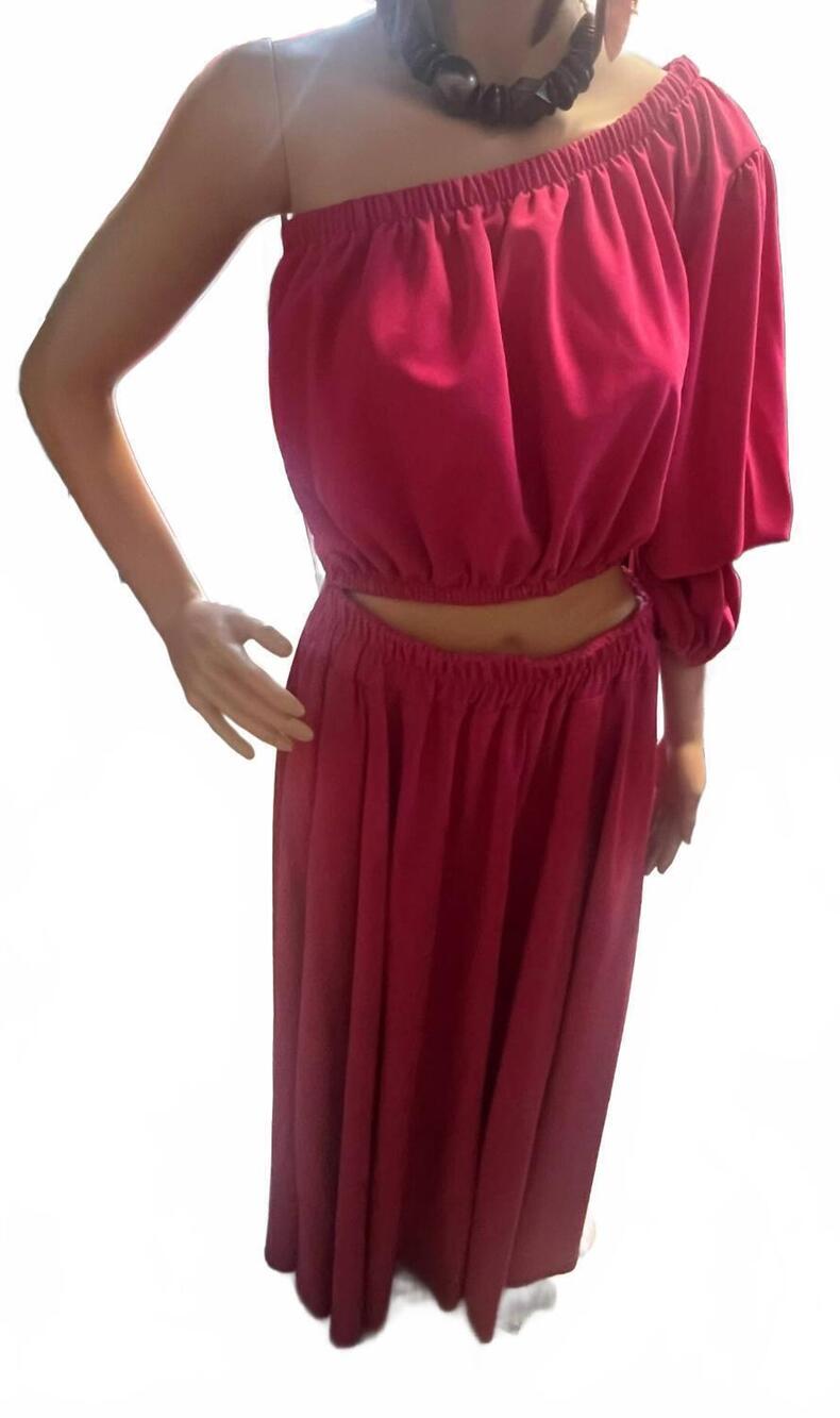 NEW KAREN T DESIGN women's cut and curve dress - plus in fuchsia
